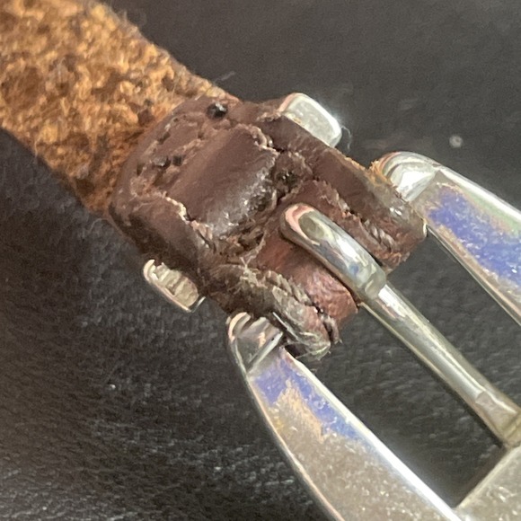 Vintage BRIGHTON Harmony  Bracelet Silver Medallion and Brown Leather Jewelry - Picture 15 of 16